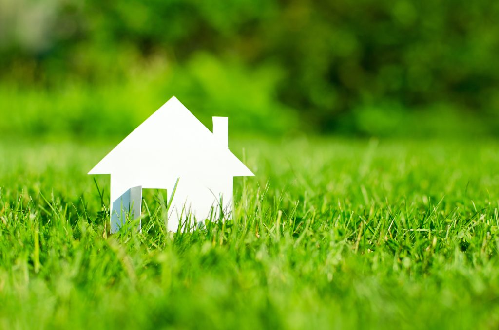 paper house on grass