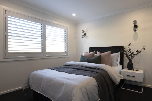 San Tropez 273 bedroom design with shutter blinds