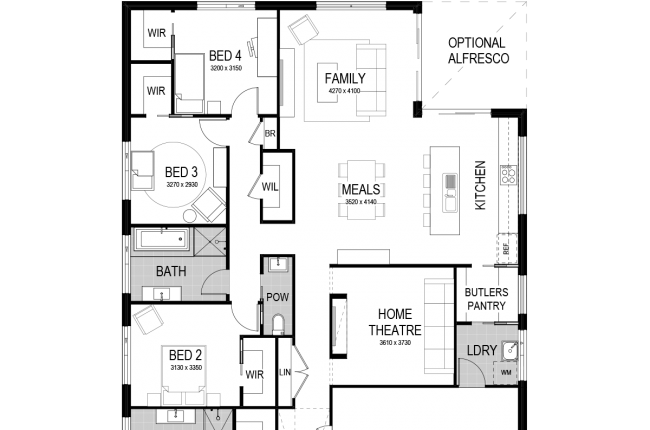 avalon 1 220 floor plan with garage on the right