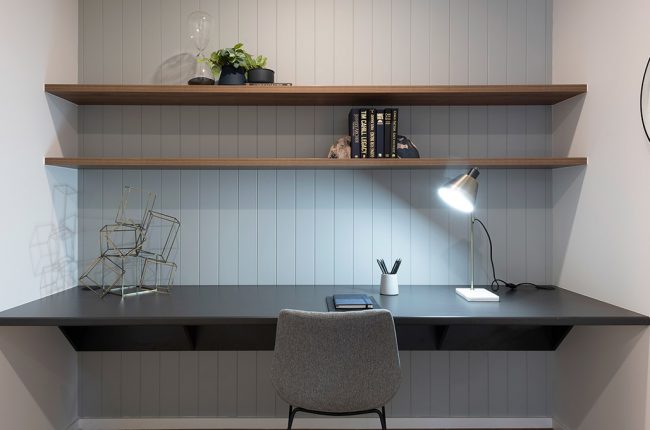 Monaco 1 211 study nook with grey panelled walls