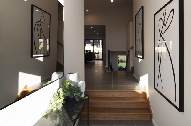 Split level entryway in the San Tropez display home