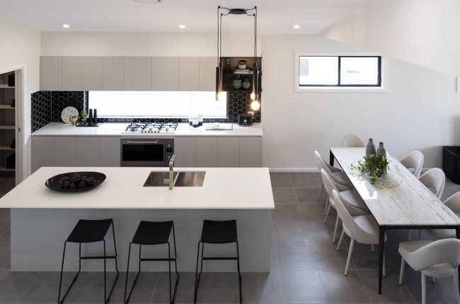Monochrome themed kitchen in San Tropez