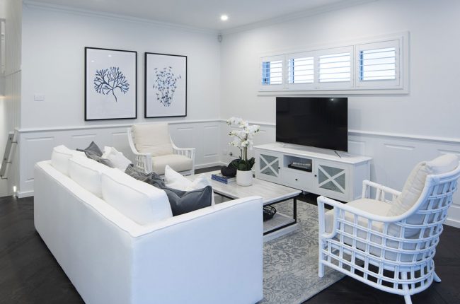 Whitehaven 238 living room with contrasting colour scheme