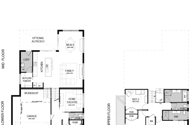 whitehaven 238 floor plan with garage on the left