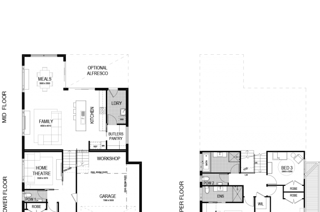 whitehaven 238 floor plan with garage on the right
