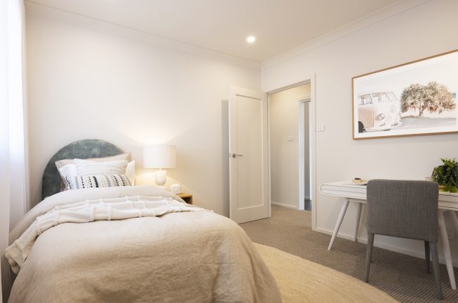 Bondi 249 kids bedroom with white furniture and study nook