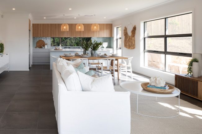 Bondi 249 open plan kitchen, dining and living area