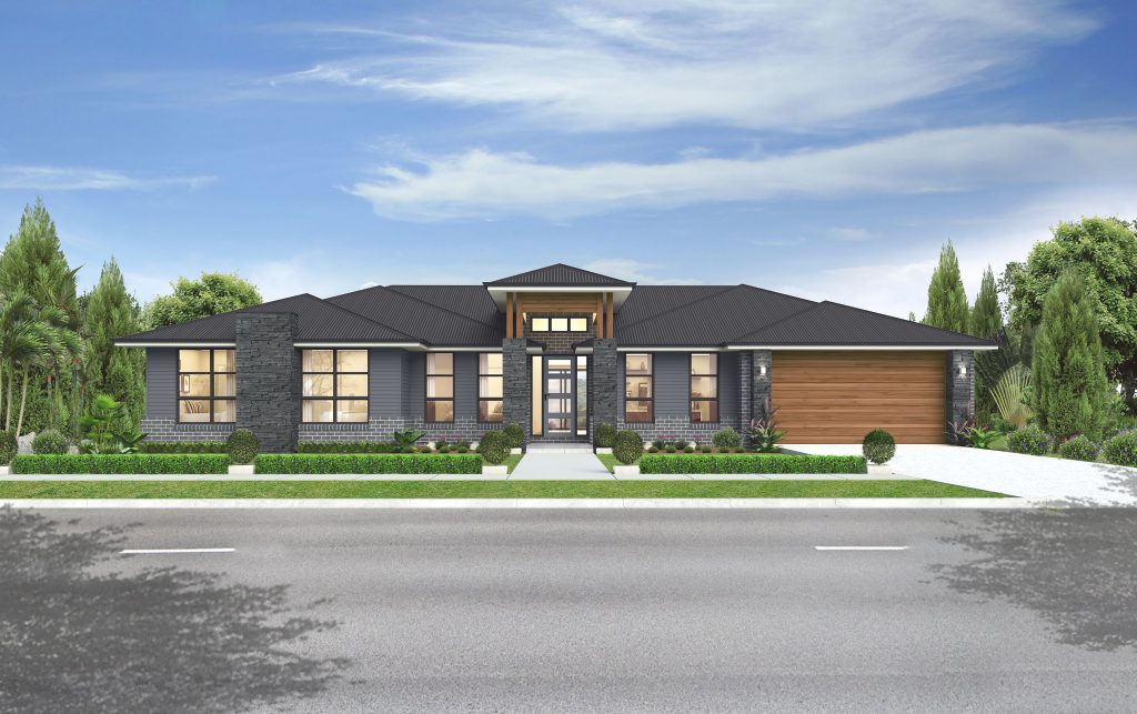 acreage home design with large windows