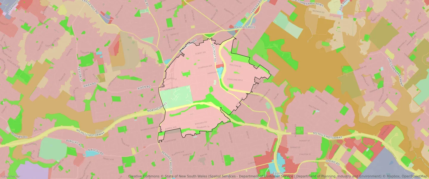 zoning map of beecroft
